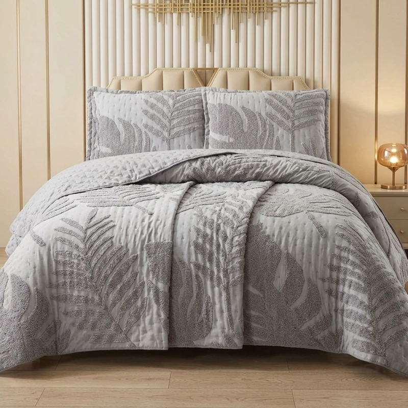 CUBRECAMA DE VERANO TUFTING QUILT TEXTURIZADO 250X270CM + 2 FUNDAS DE ALMOHADA CMVTTKING-TF-19 - 1
