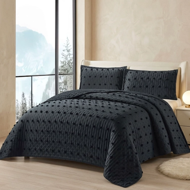 CUBRECAMA DE VERANO SEMIACOLCHADO QUILT TEXTURIZADO 250X270CM + 2 FUNDAS DE ALMOHADA CMACKING-TF-25 - 1