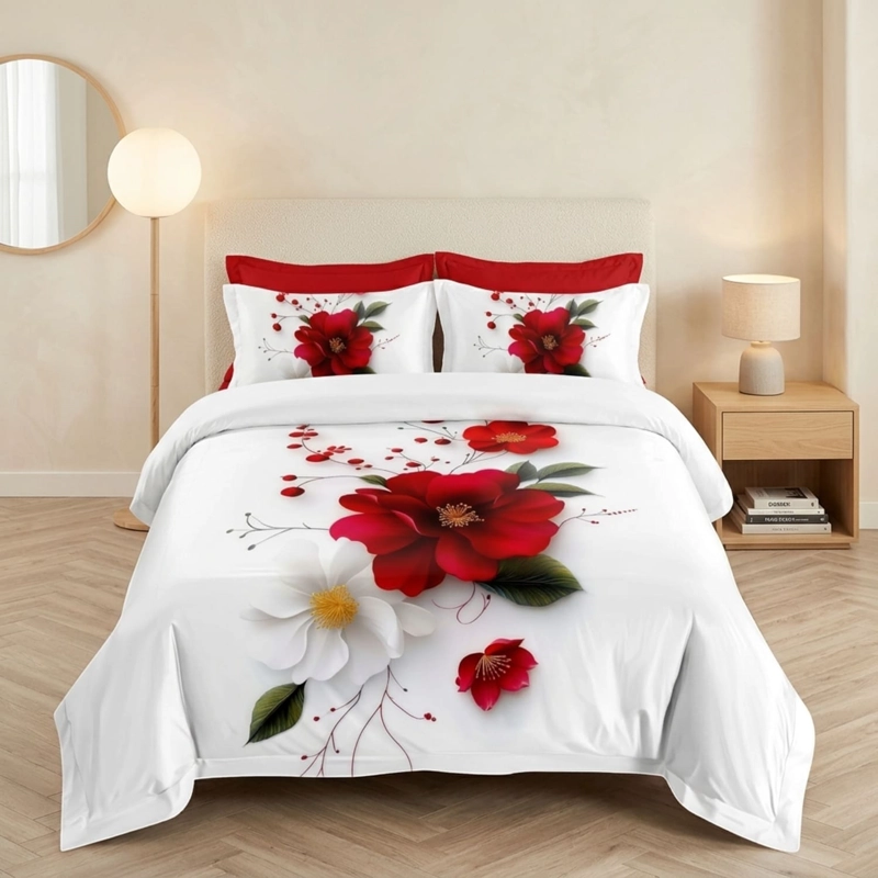 QUILT CUBRECAMA DE VERANO ESTAMPADO 250X270CM + 2 FUNDAS DE ALMOHADA CM3DKING-TF-15 - 1