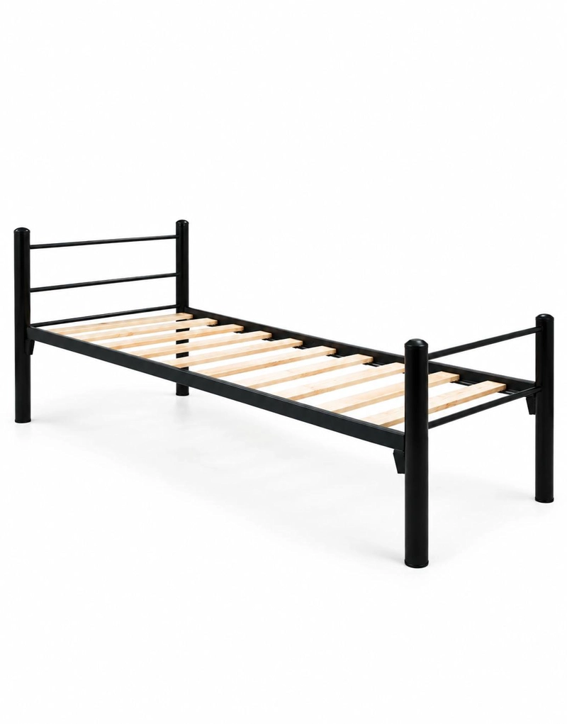 CAMA INCAL CATRE 1 PLAZA ACERO NEGRO - 1