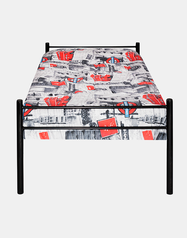 CAMA INCAL CATRE 1 PLAZA ACERO NEGRO - 1