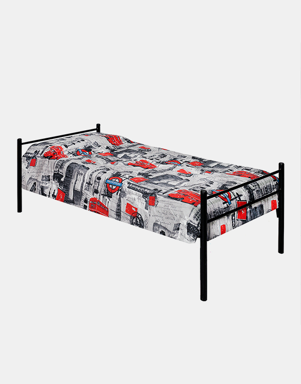 CAMA INCAL CATRE 1 PLAZA ACERO NEGRO - 2