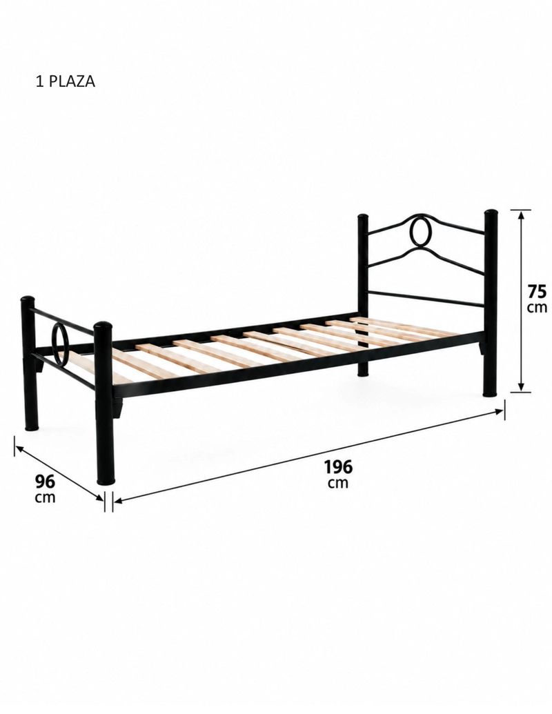 CAMA INCAL BARCELONA 1 PLAZA ACERO CAOBA - 3