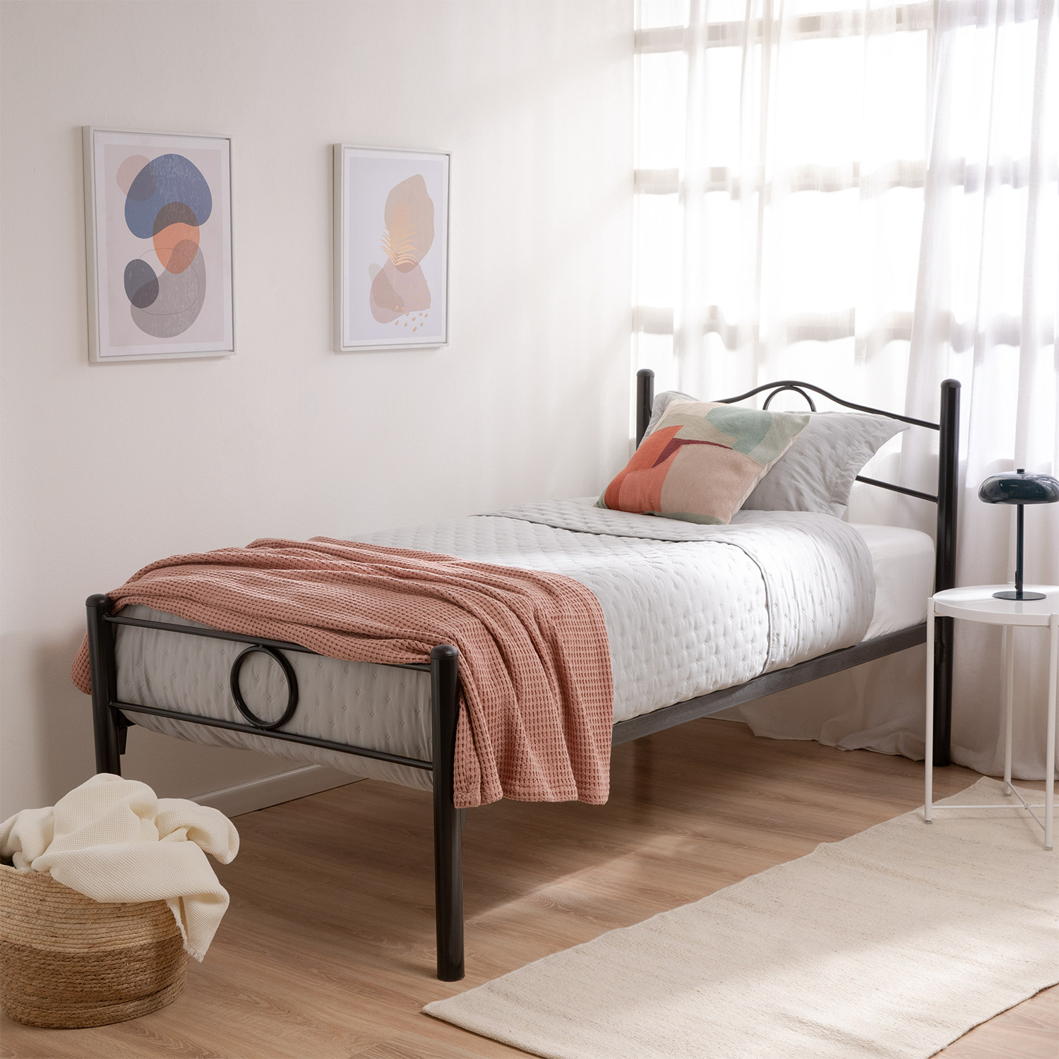 CAMA INCAL BARCELONA 1.5 PLAZAS CAOBA - 1