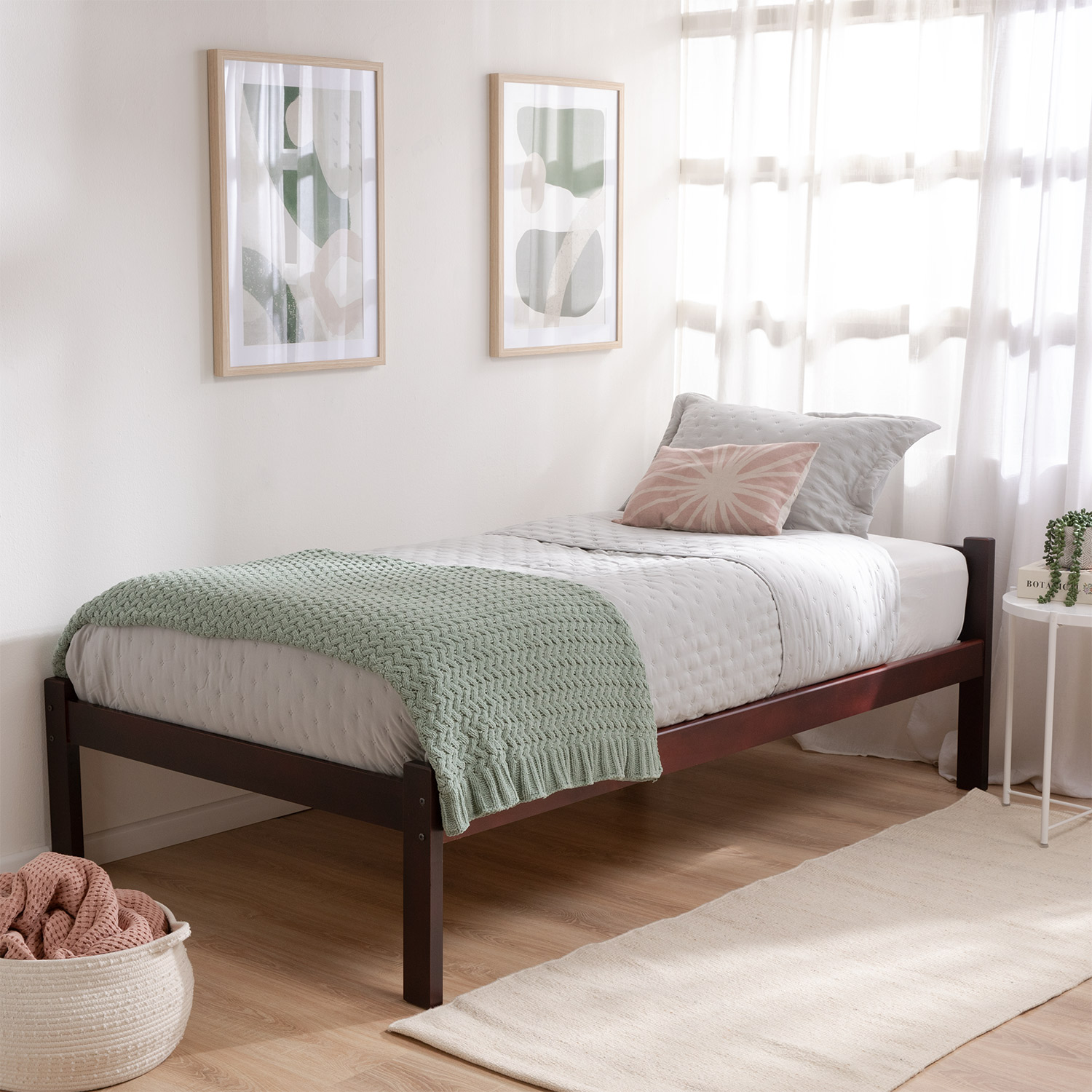 CAMA INCAL ECO 1.5 PLAZAS CAOBA - 1