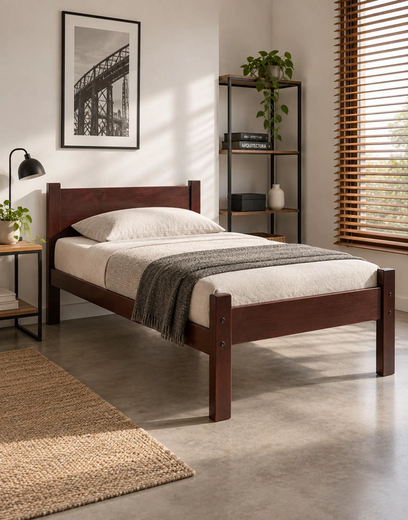 CAMA INCAL ECO 1.5 PLAZAS CAOBA - 2