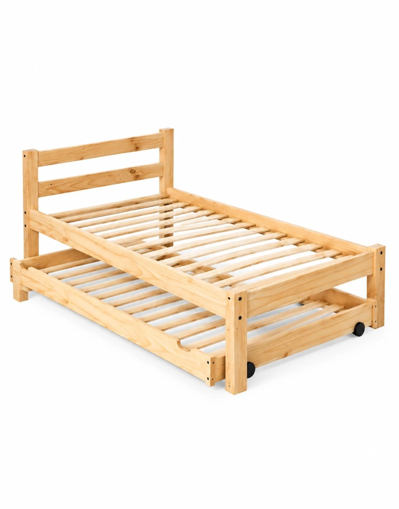 CAMA NIDO INCAL EN MADERA NATURAL 1.5 PLAZAS CAMEL - 1