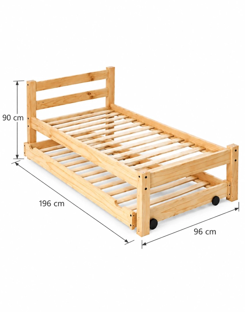 CAMA NIDO INCAL EN MADERA NATURAL 1.5 PLAZAS CAMEL - 3