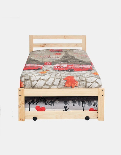 CAMA NIDO INCAL EN MADERA NATURAL 1.5 PLAZAS CAMEL - 3