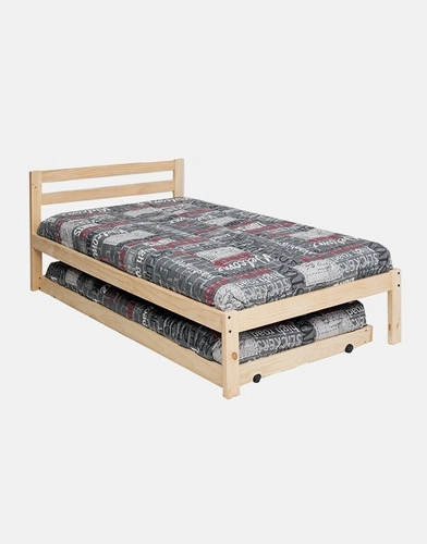 CAMA NIDO INCAL EN MADERA NATURAL 1 PLAZA CAMEL - 1