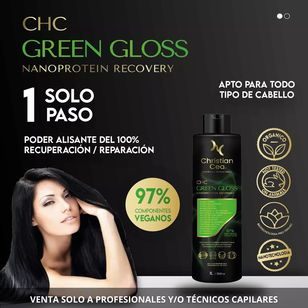 TRATAMIENTO CAPILAR CHRISTIAN CEA ALISADO RECUPERACIÓN GREEN GLOSS 1 LTS - 4