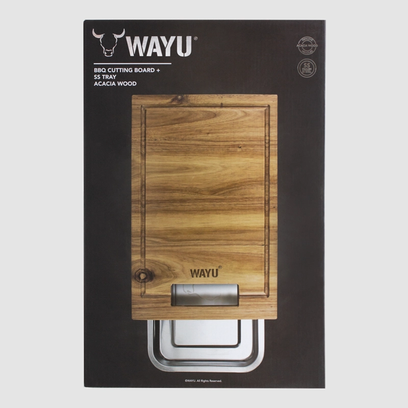 TABLA MADERA BANDEJA DE ACERO WAYU - 2