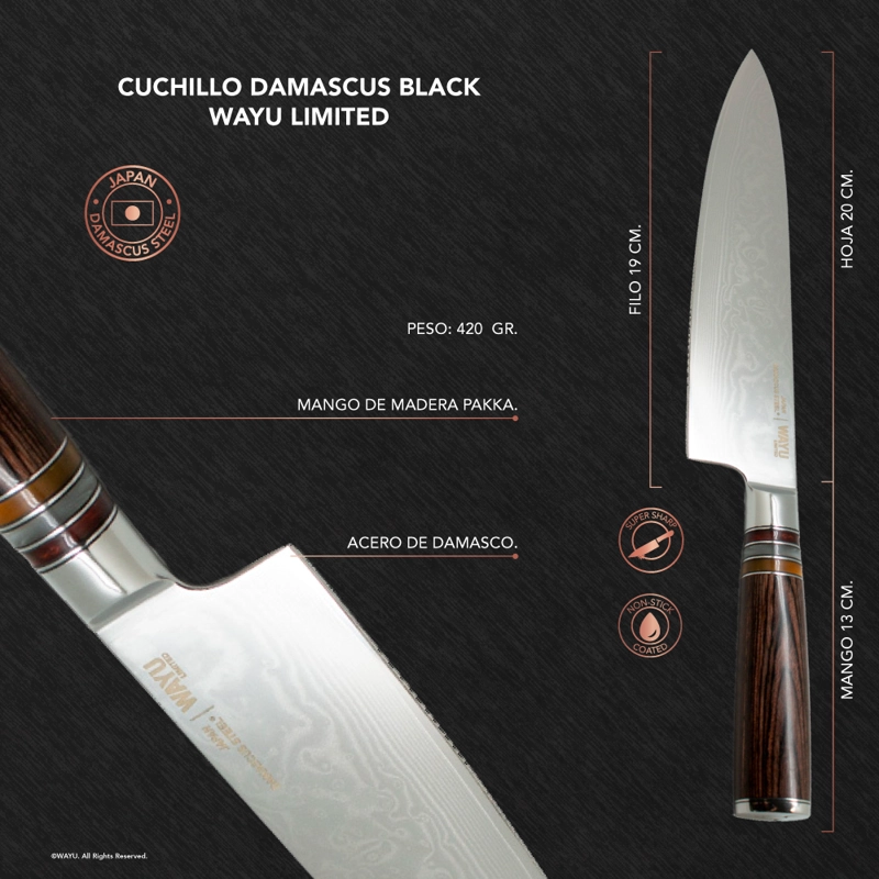 CUCHILLO DAMASCUS BROWN PAKKA WAYU LIMITED - 3