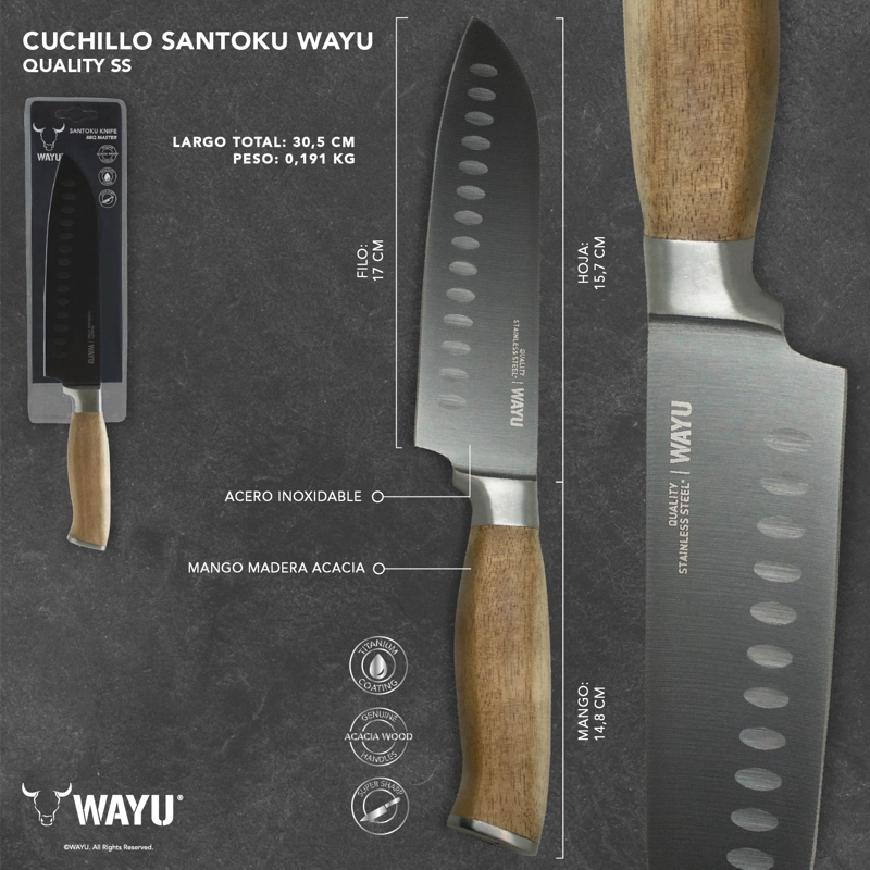 CUCHILLO SANTOKU WAYU - 4