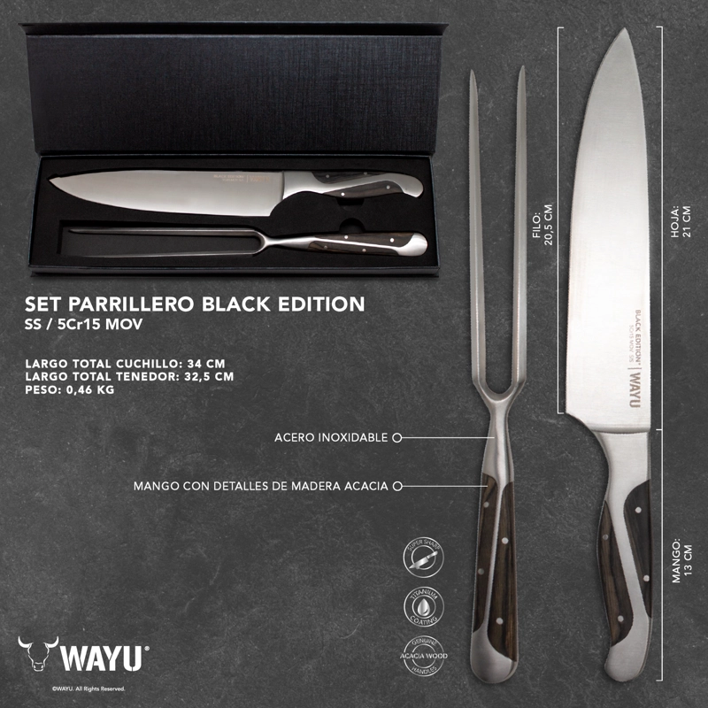 SET PARRILLERO BLACK EDITION WAYU - 5