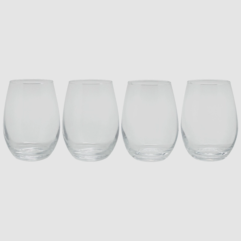 SET 4 VASOS REDONDOS VIDRIO WAYU - 1