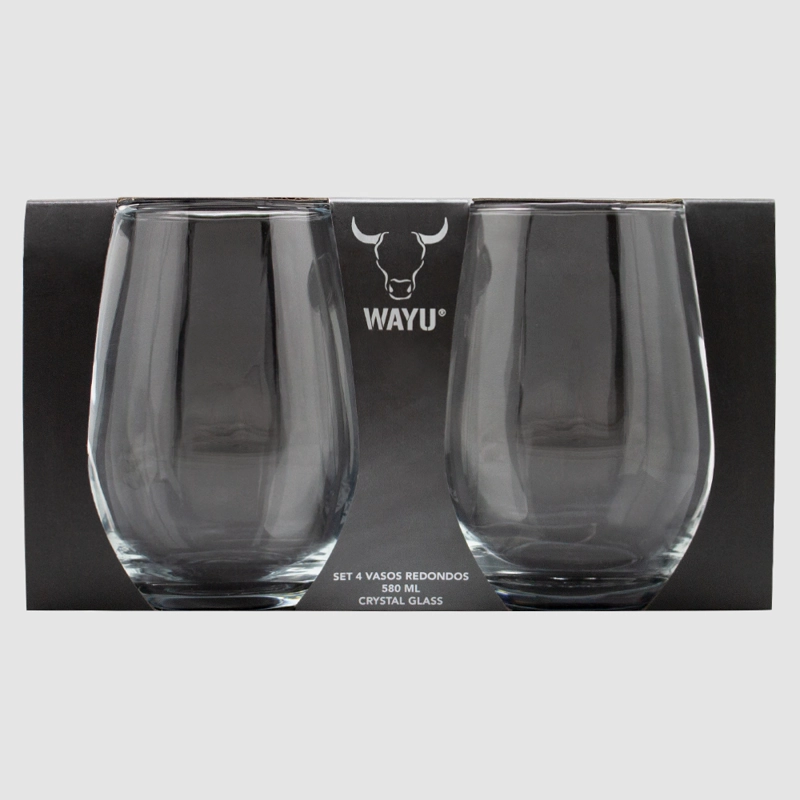 SET 4 VASOS REDONDOS VIDRIO WAYU - 5