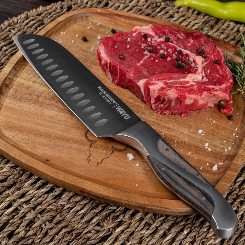 CUCHILLO SANTOKU BLACK EDITION WAYU - 2