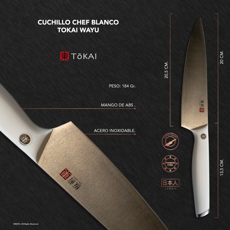 CUCHILLLO CHEF BLANCO TOKAI WAYU - 5