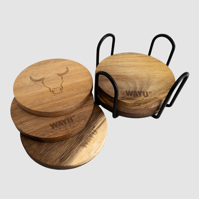 SET 6 POSAVASOS MADERA WAYU - 1