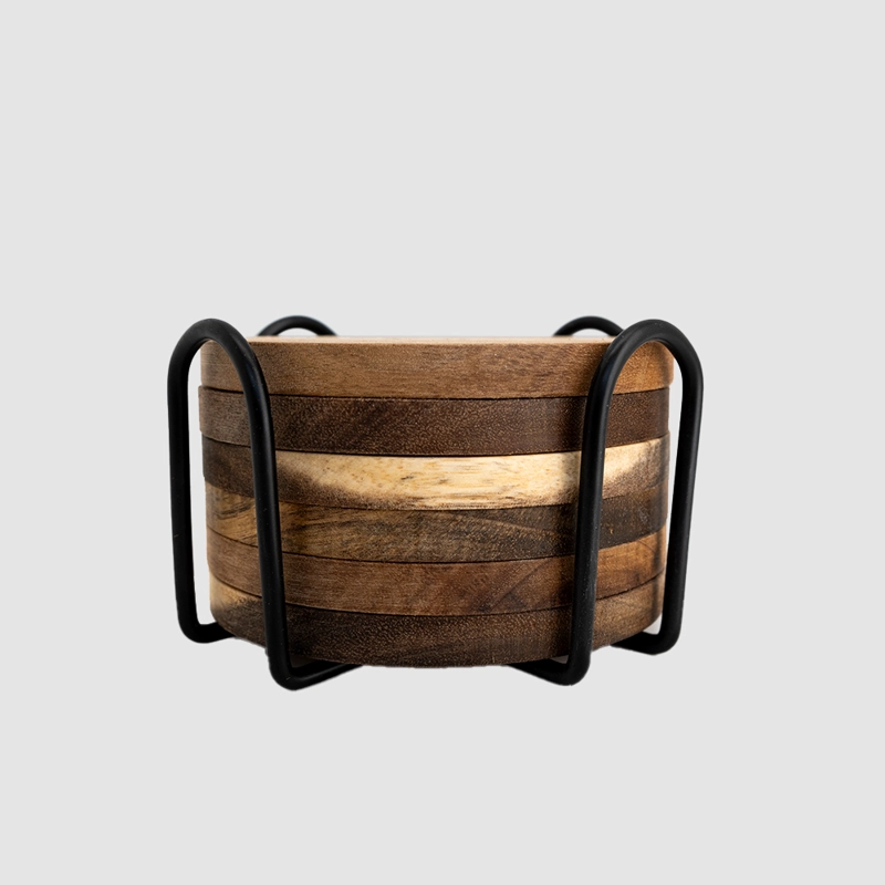 SET 6 POSAVASOS MADERA WAYU - 4