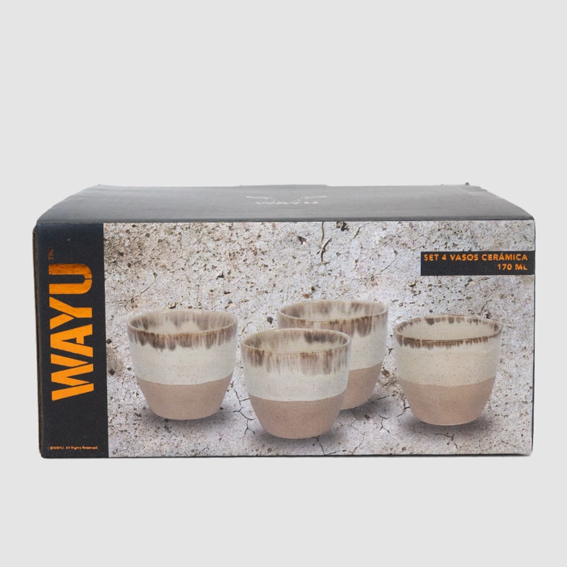 SET 4 VASOS CERAMICA WAYU - 8