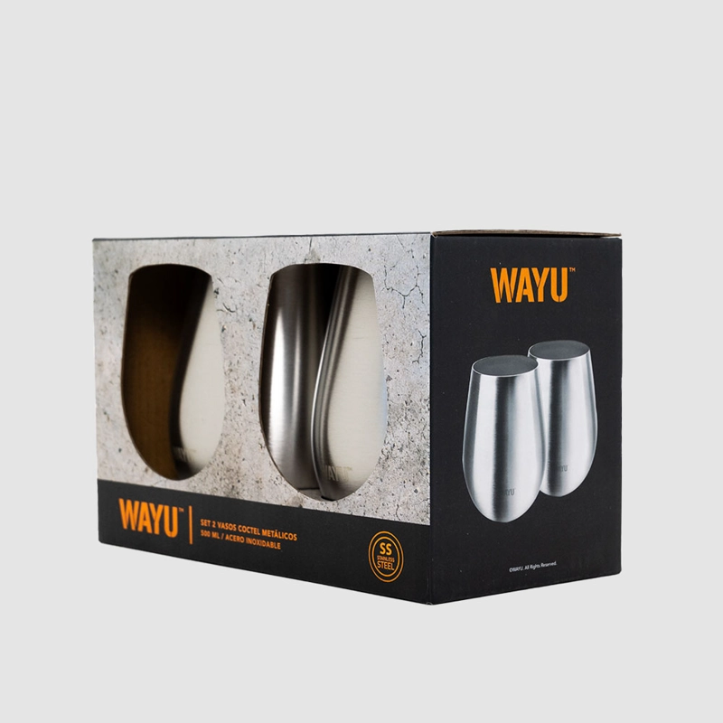 SET 2 VASOS COCKTAIL METALICOS 500ML WAYU - 5