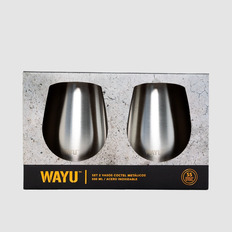 SET 2 VASOS COCKTAIL METALICOS 500ML WAYU - 6