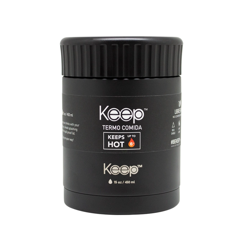 TERMO COMIDA COLORES 0.45L KEEP -NEGRO - 1