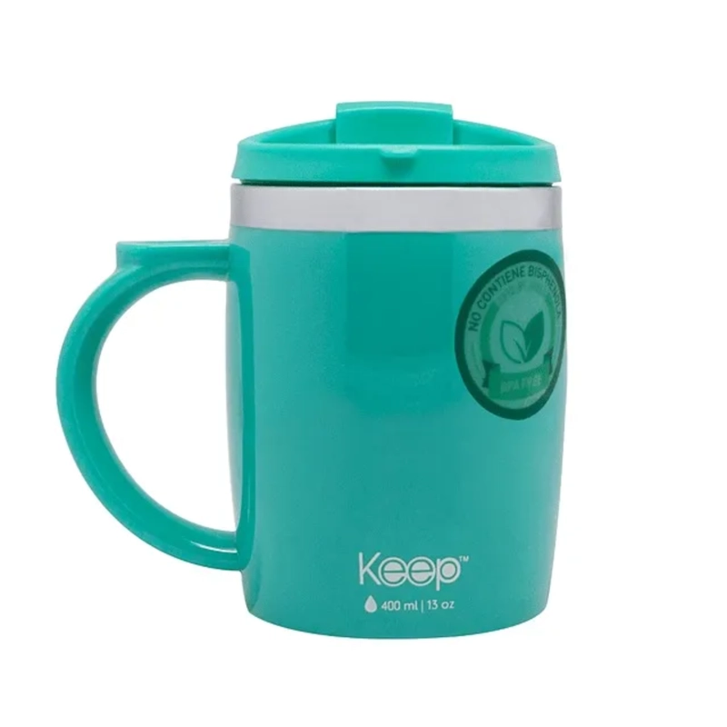 MUG TERMO COLORES 400ML KEEP - CELESTE - 1