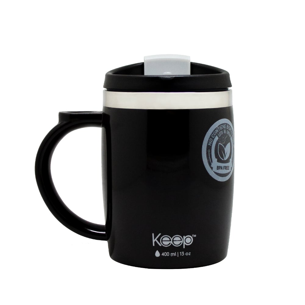 MUG TERMO COLORES 400ML KEEP -NEGRO - 1