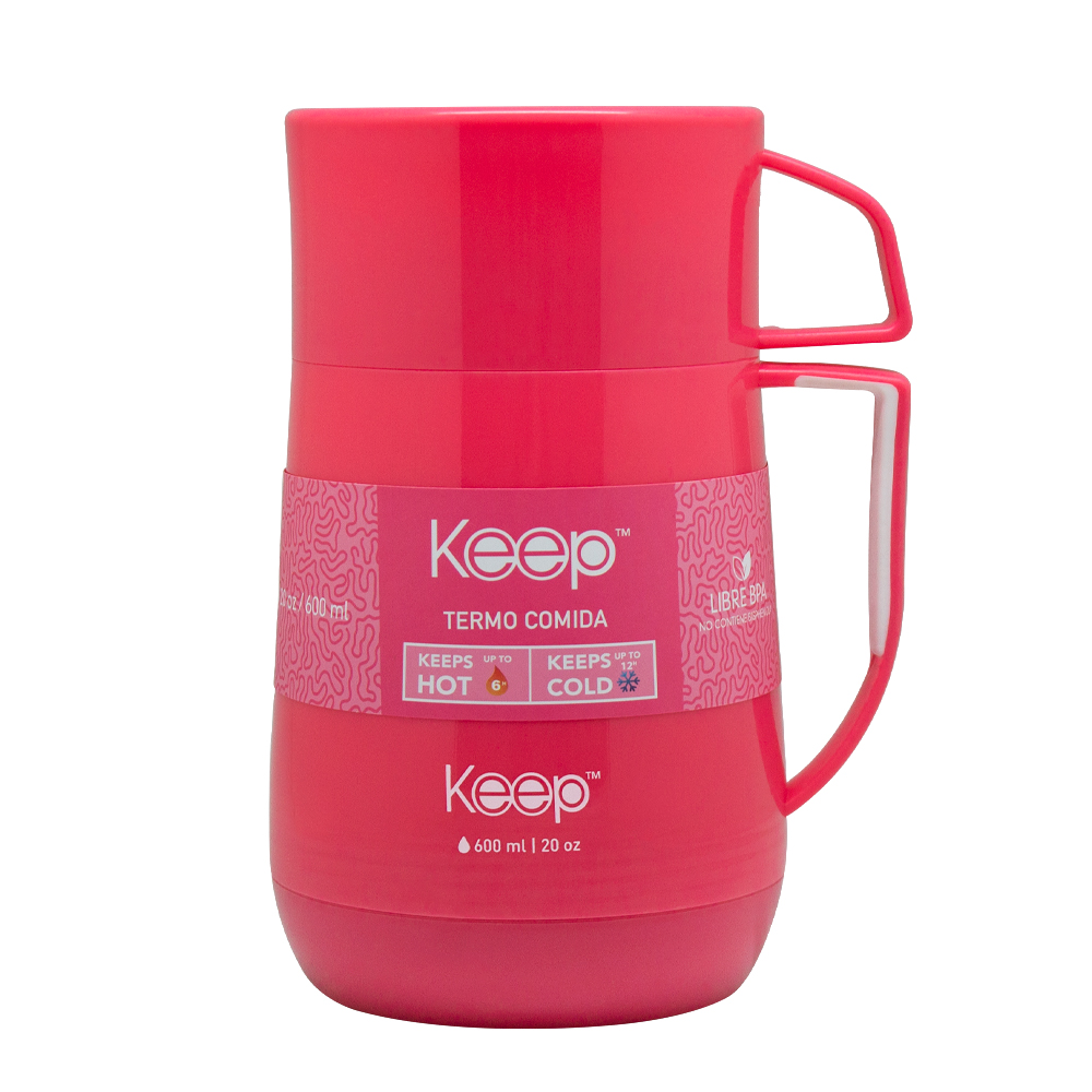 TERMO COMIDA PP 600ML KEEP -ROSADO - 1