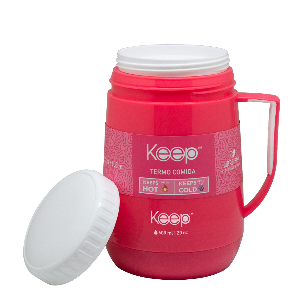 TERMO COMIDA PP 600ML KEEP -ROSADO - 2
