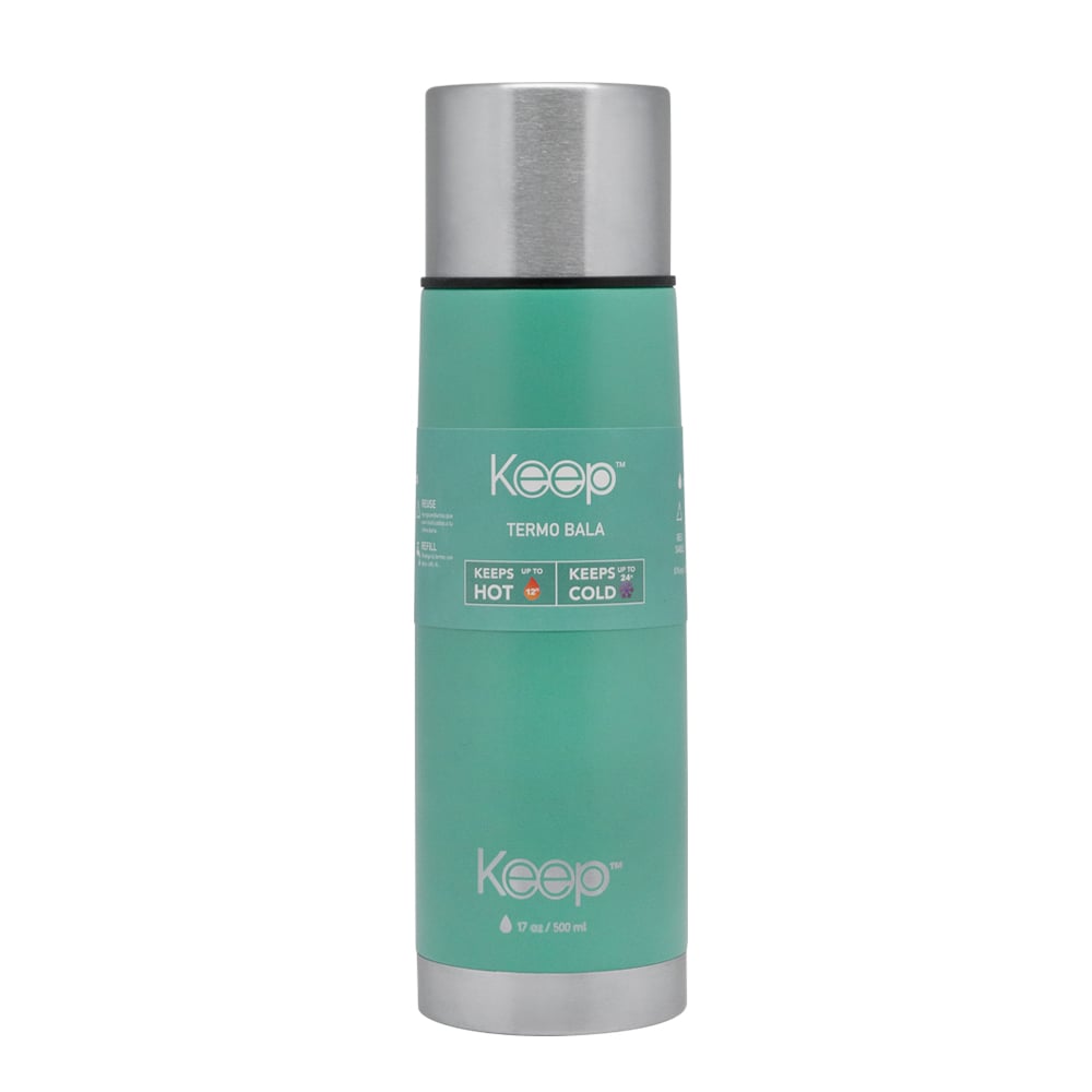 TERMO BALA 0.5L RUBBER KEEP CELESTE - 1