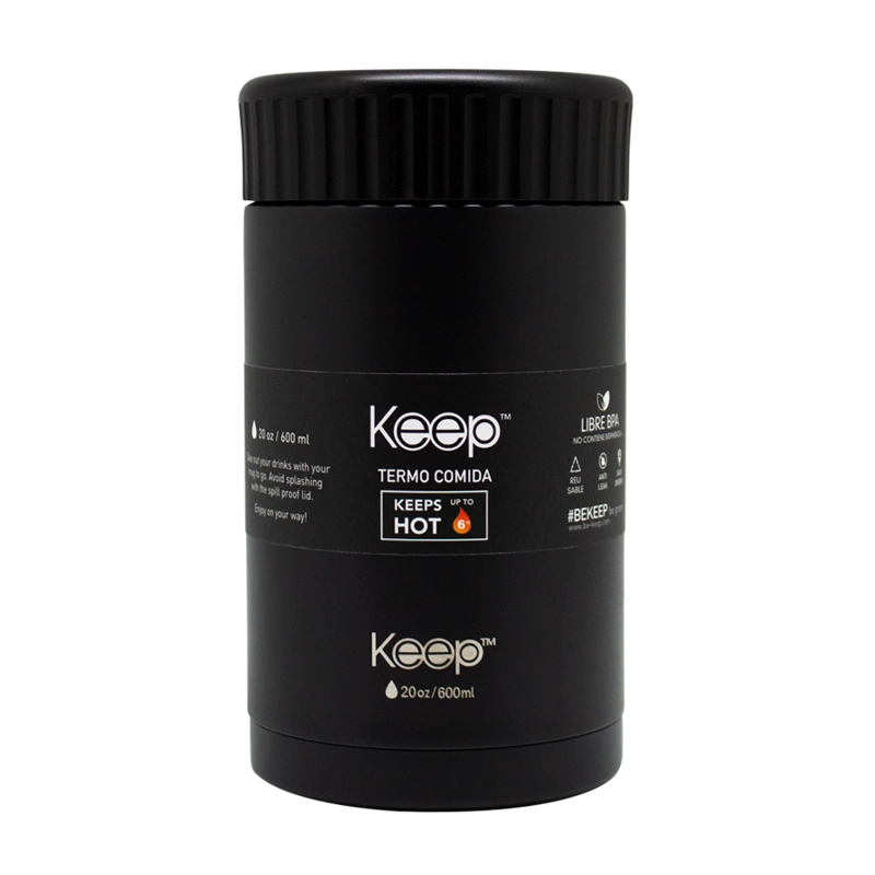 TERMO COMIDA COLORES 0.6L KEEP -NEGRO - 1