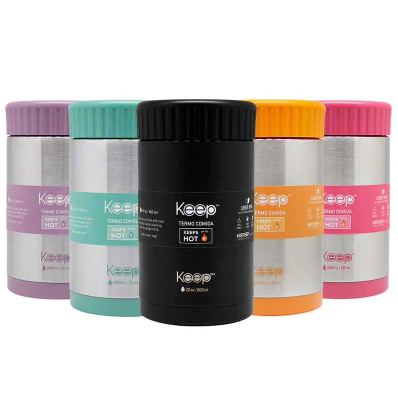 TERMO COMIDA COLORES 0.6L KEEP -NEGRO - 2