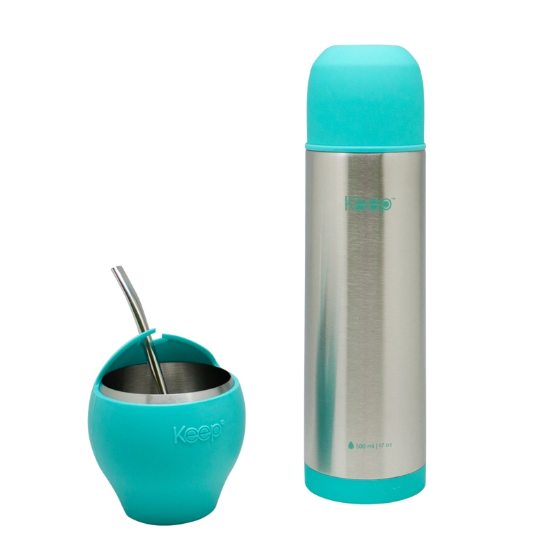 SET MATE + TERMO BALA KEEP - CELESTE - 1