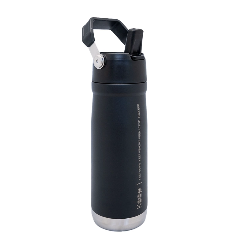 BOTELLA INSULADA CON MANGO 65O ML KEEP - NEGRO - 1