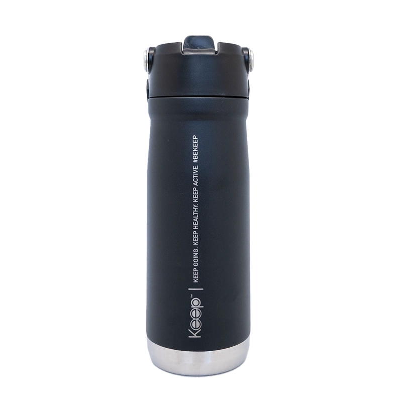 BOTELLA INSULADA CON MANGO 65O ML KEEP - NEGRO - 2