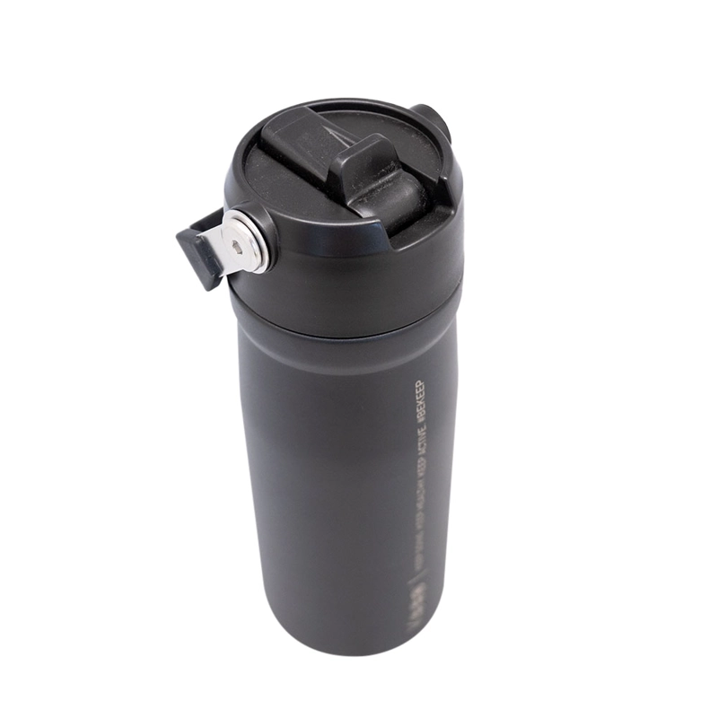 BOTELLA INSULADA CON MANGO 65O ML KEEP - NEGRO - 4