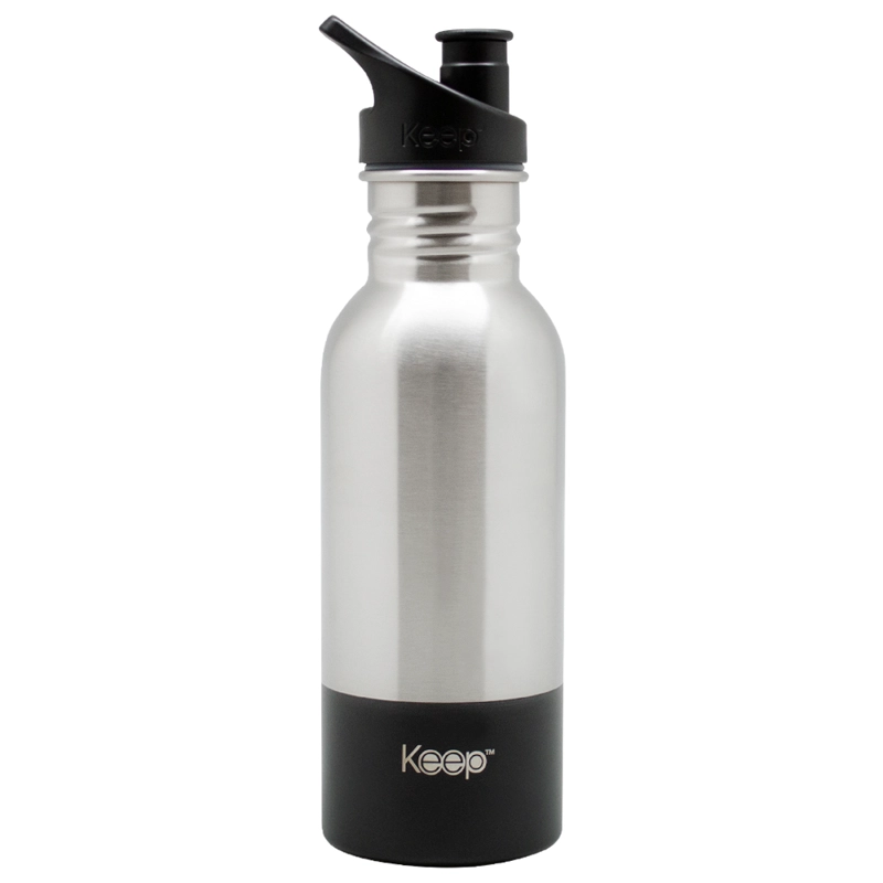 BOTELLA METALICA 600ML KEEP -NEGRO - 1
