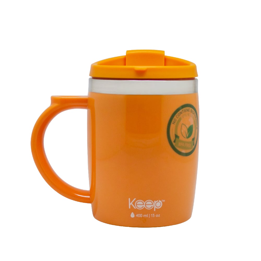 MUG TERMO KEEP COLORES 400 ML - NARANJA - 1