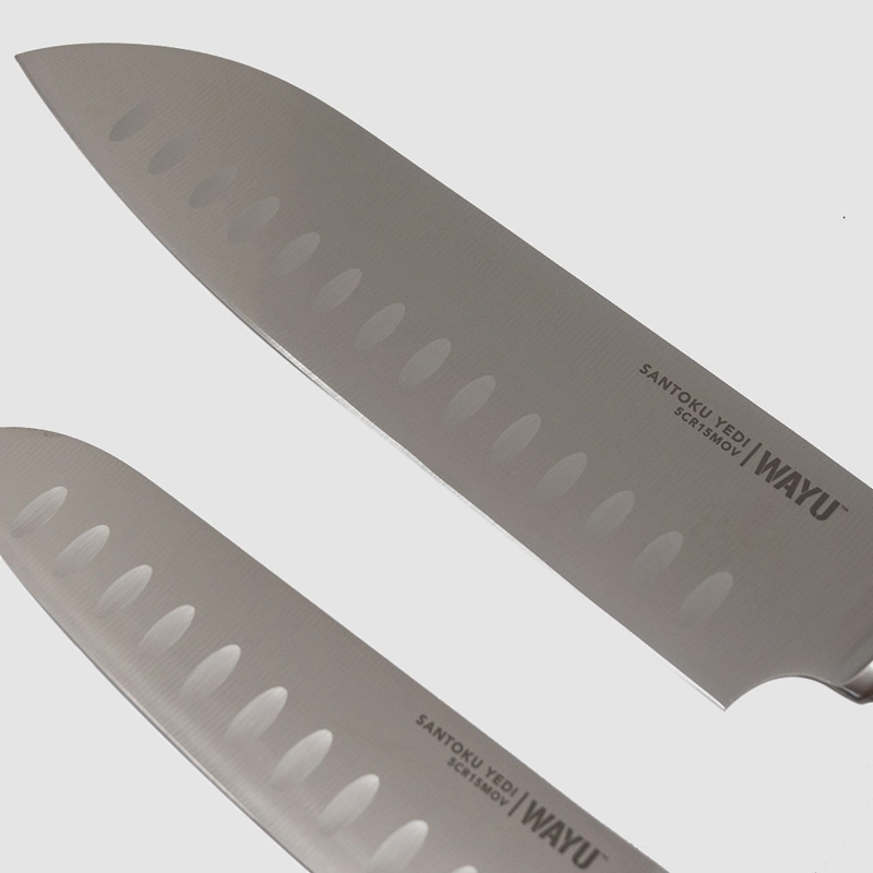 SET 2 CUCHILLOS SANTOKU RING RED WAYU - GRIS - 5