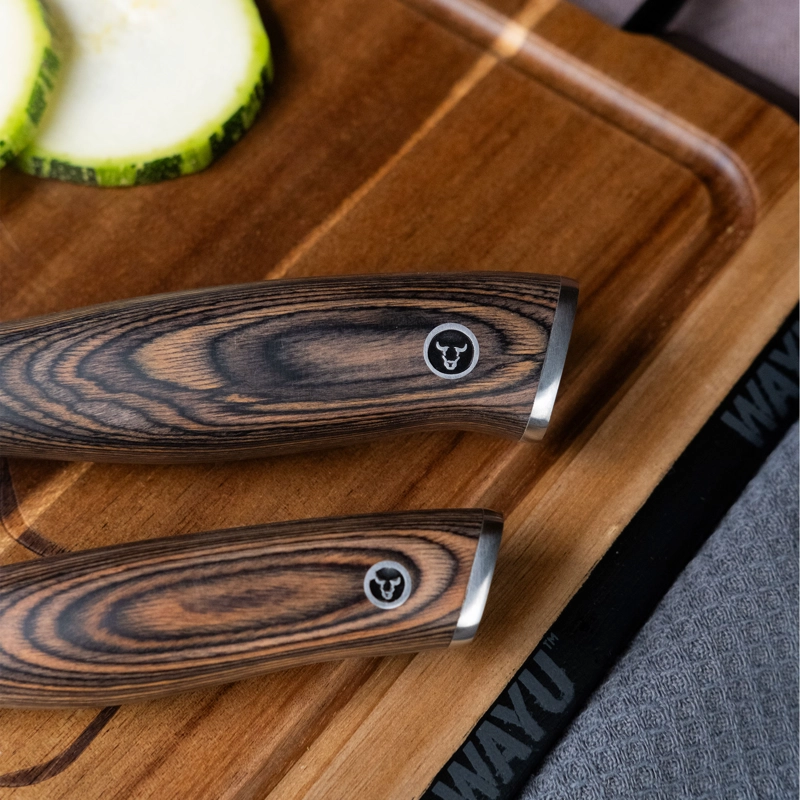 SET 2 CUCHILLOS SANTOKU RING RED WAYU - GRIS - 6