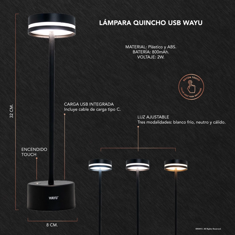LAMPARA QUINCHO USB WAYU - 5