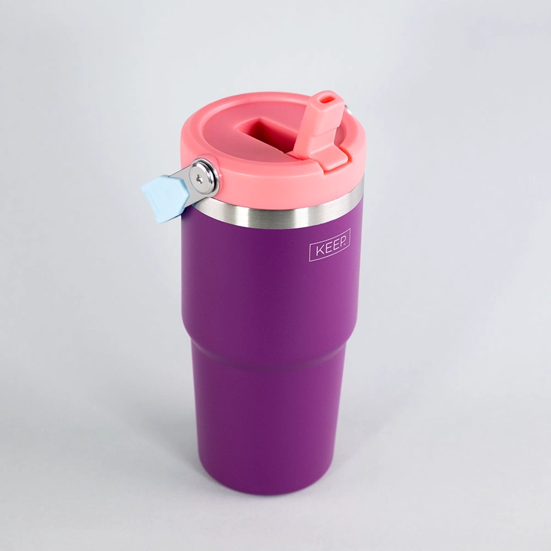 BOTELLA INSULADA CON MANGO 590ML FLASK KEEP MORADO - 2
