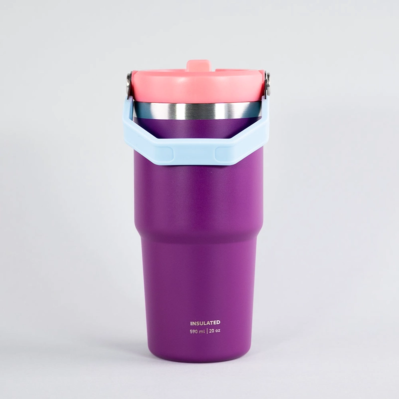 BOTELLA INSULADA CON MANGO 590ML FLASK KEEP MORADO - 4