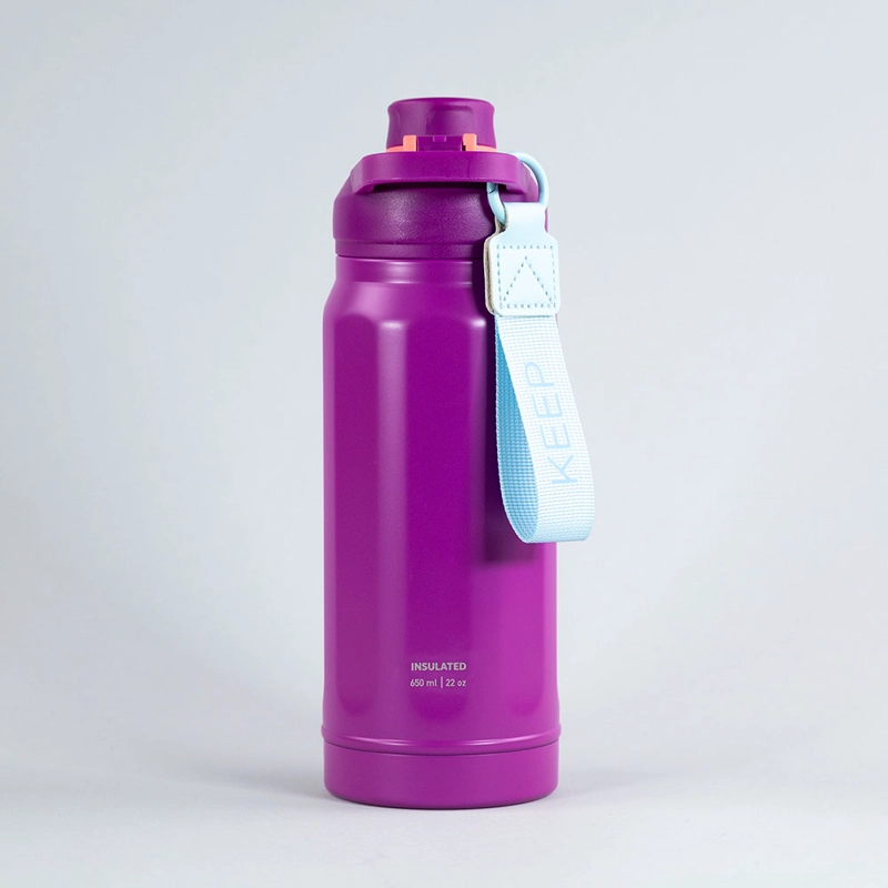 BOTELLA INSULADA STRAP 650ML FLASK KEEP MORADO - 4