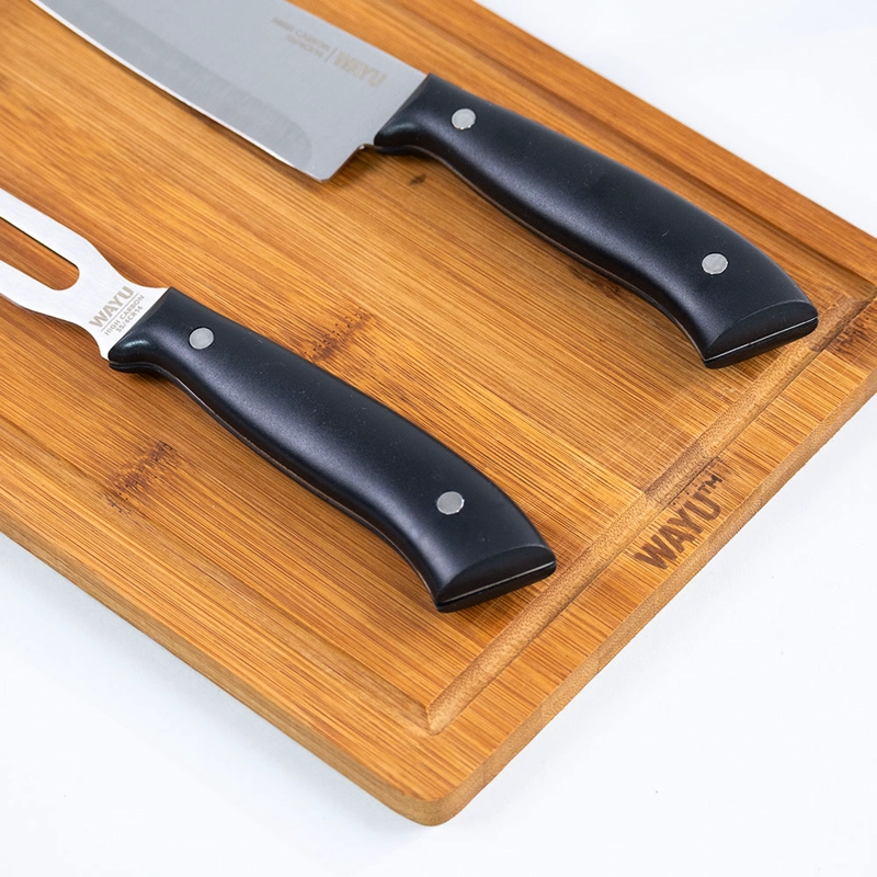 CARVING SET + TABLA BAMBOO WAYU - 3