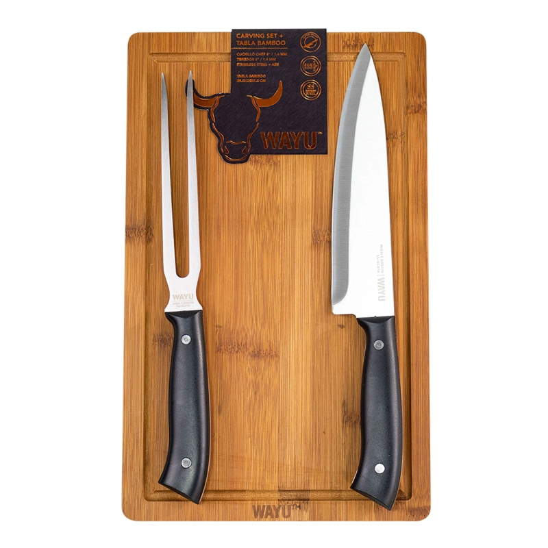 CARVING SET + TABLA BAMBOO WAYU - 4